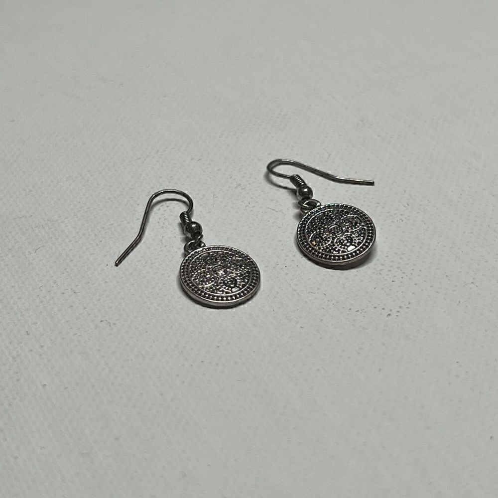 Retro Silver-tone Marcasite Drop Earrings